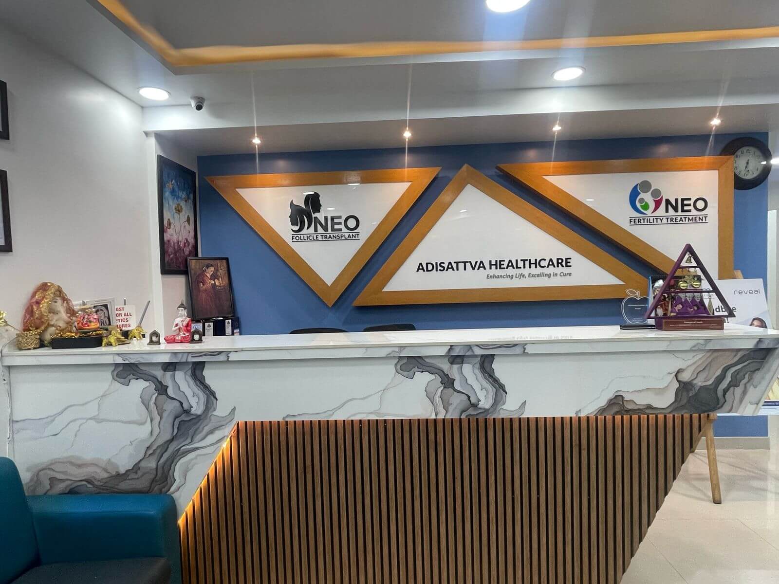Reception at Neo Follicle Hair Transplant Clinic, Marathahalli, Bangalore